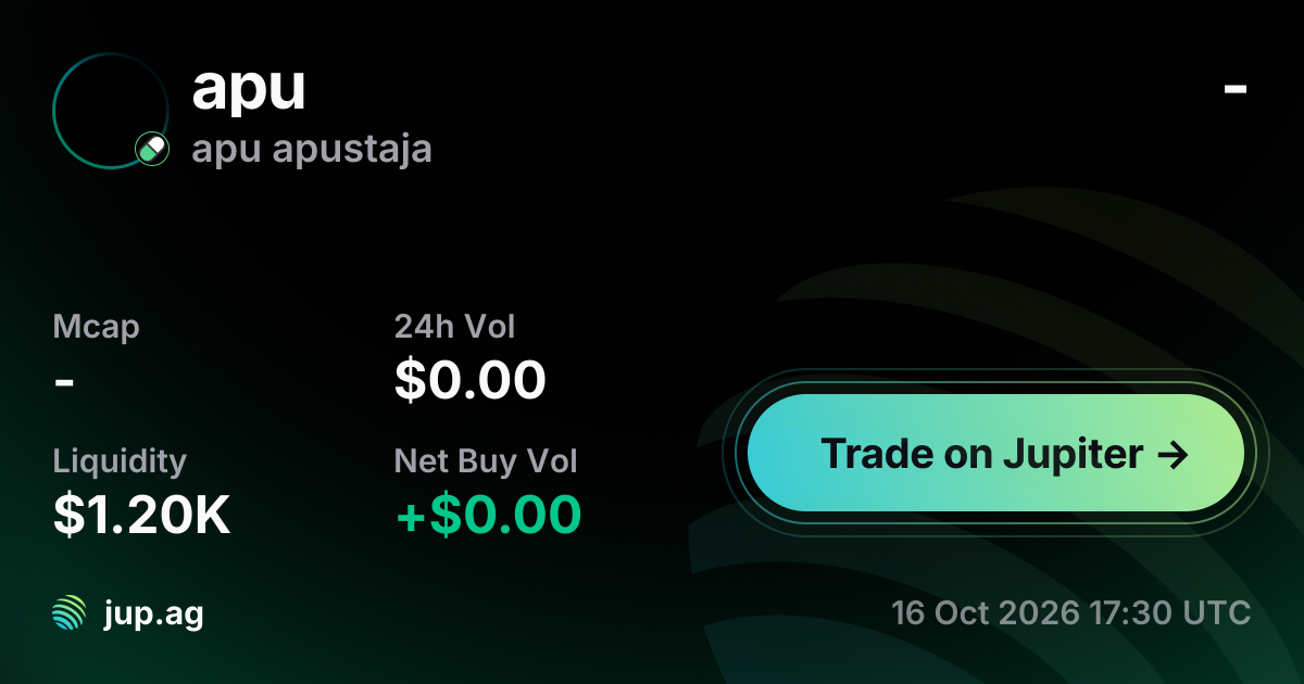 apu apustaja price today, APU to USD live price chart, marketcap & news ...