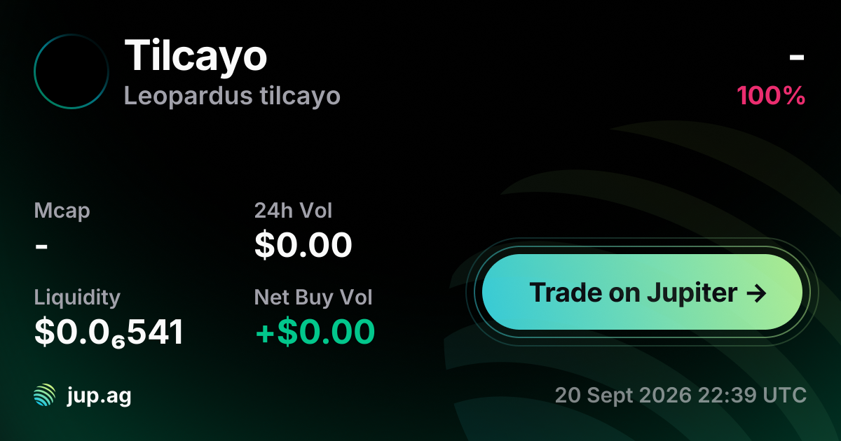Leopardus Tilcayo Price Today TILCAYO To USD Live Price Chart Leopardus Tilcayo Price Today TILCAYO To USD Live Price Chart