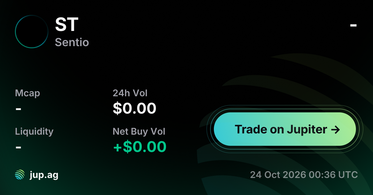 Sentio Chard Sentio price today, ST to USD live price chart, marketcap & news | Jupiter