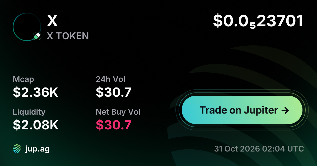 X TOKEN Price Today, X to USD live price chart, marketcap & news