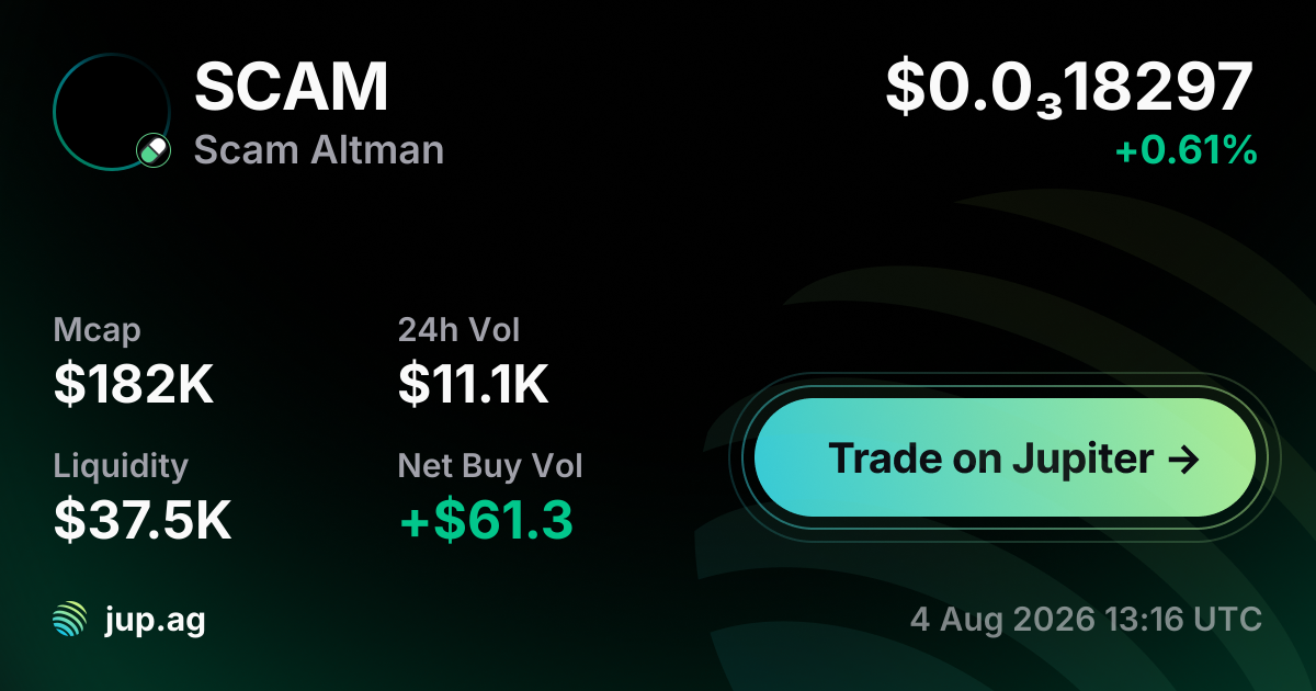 Scam Altman Price Today, SCAM to USD live price chart, marketcap & news