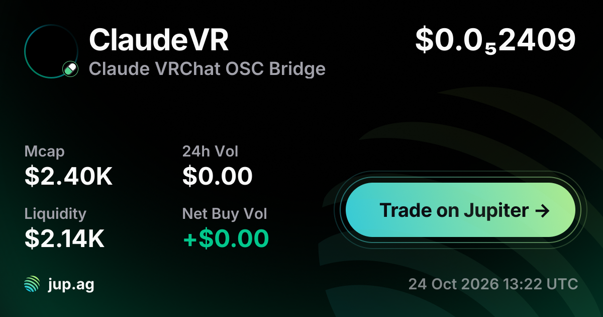 Vrchat Chart Claude VRChat OSC Bridge Price Today, CLAUDEVR to USD live price chart ...