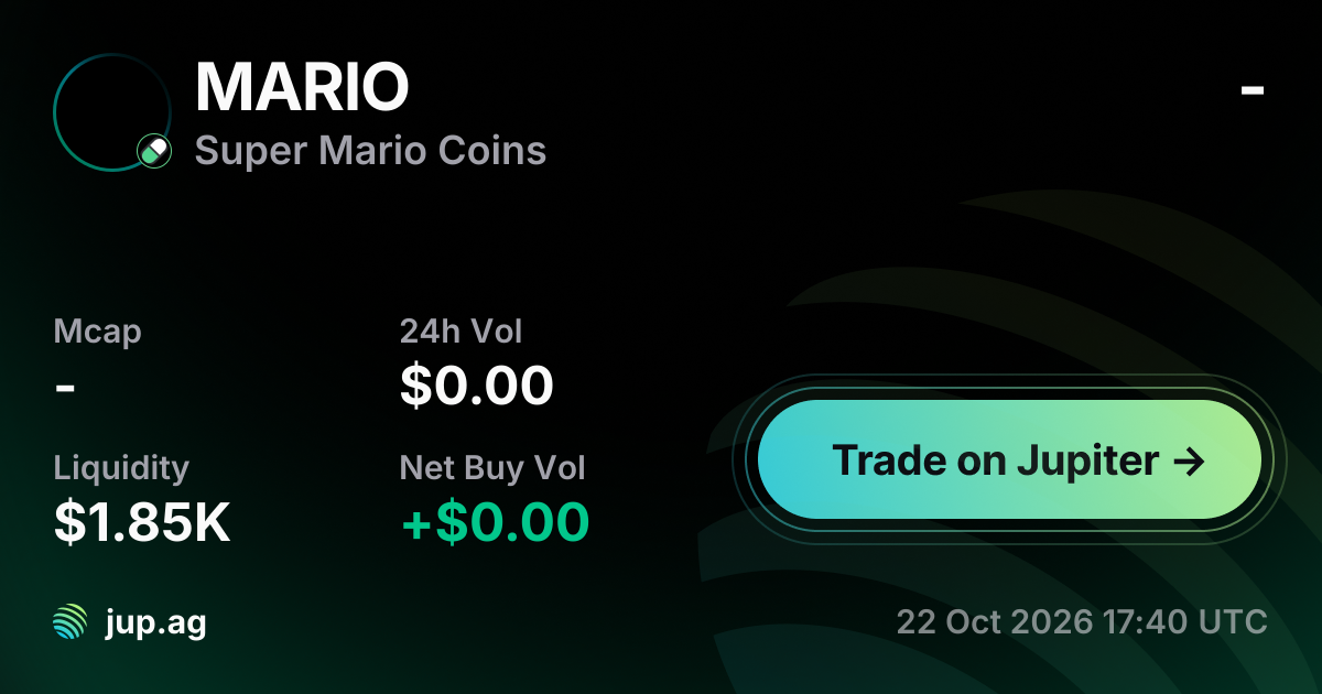 Super Mario Coins Price Today, MARIO to USD live price chart, marketcap ...