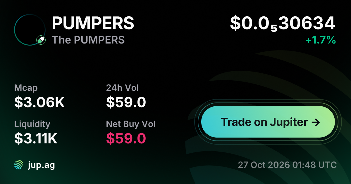 Lab Pumper The PUMPERS Price Today, PUMPERS to USD live price chart, marketcap & news