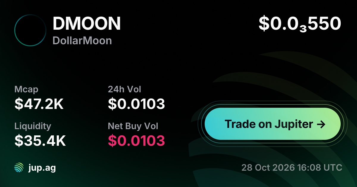 DollarMoon Price Today, DMOON to USD live price chart, marketcap & news