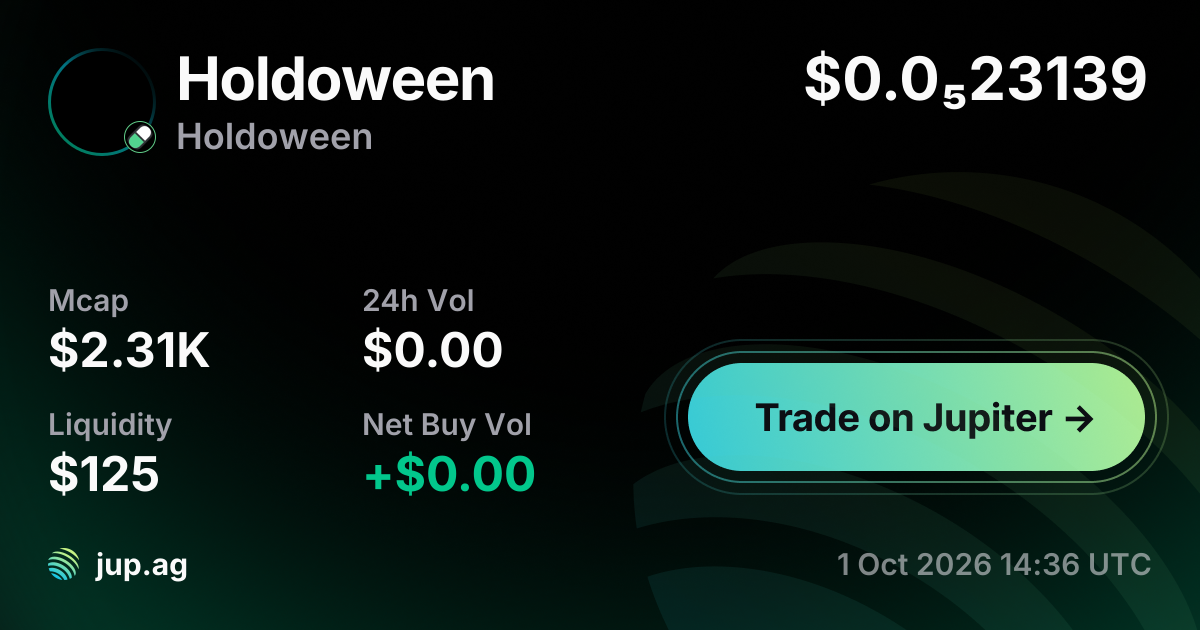 Holdoween Price Today, HOLDOWEEN to USD live price chart, marketcap & news