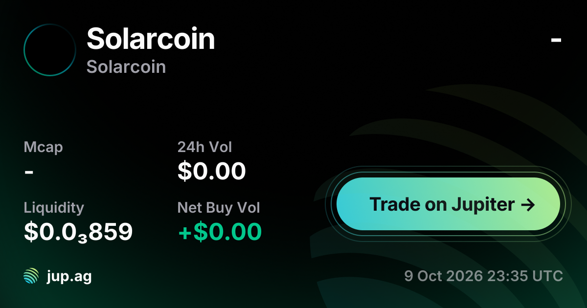 Solarcoin Solarcoin price today, SOLARCOIN to USD live price chart, marketcap ...