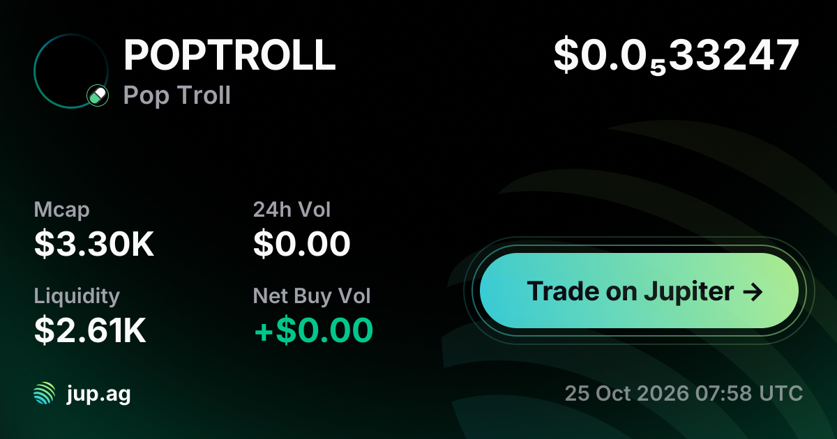 Poptrowl Pop Troll Price Today, POPTROLL to USD live price chart, marketcap & news