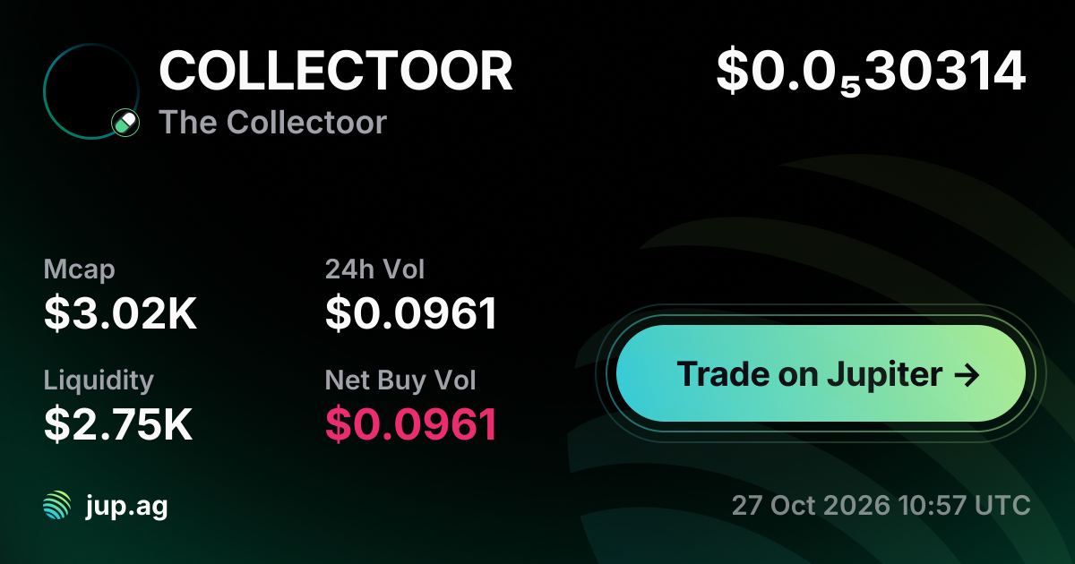 The Collectoor Price Today, COLLECTOOR to USD live price chart ...