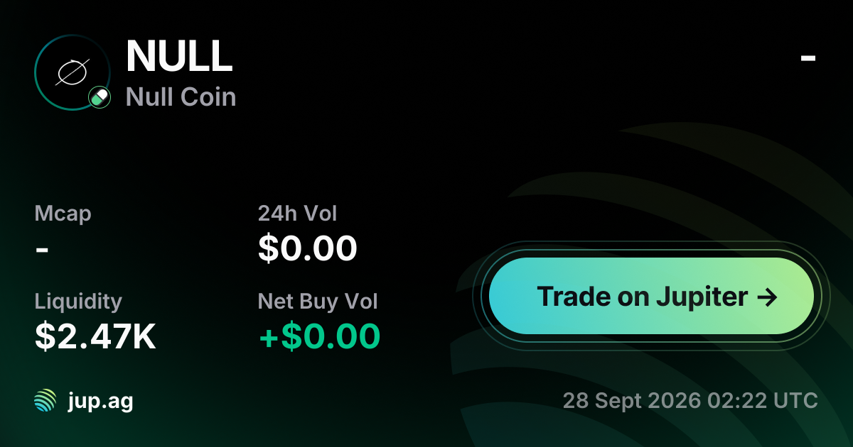 Null Token Null Coin Price Today, NULL to USD live price chart, marketcap & news
