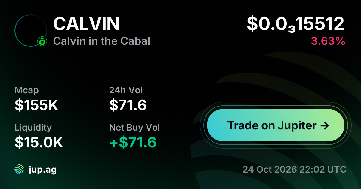 Sol Cabal Calvin in the Cabal Price Today, CALVIN to USD live price chart ...