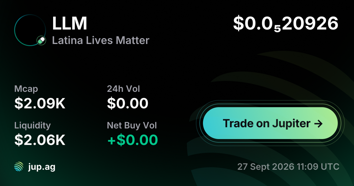 Api Sumaira Rwp Latina Lives Matter Price Today, LLM to USD live price chart, marketcap ...