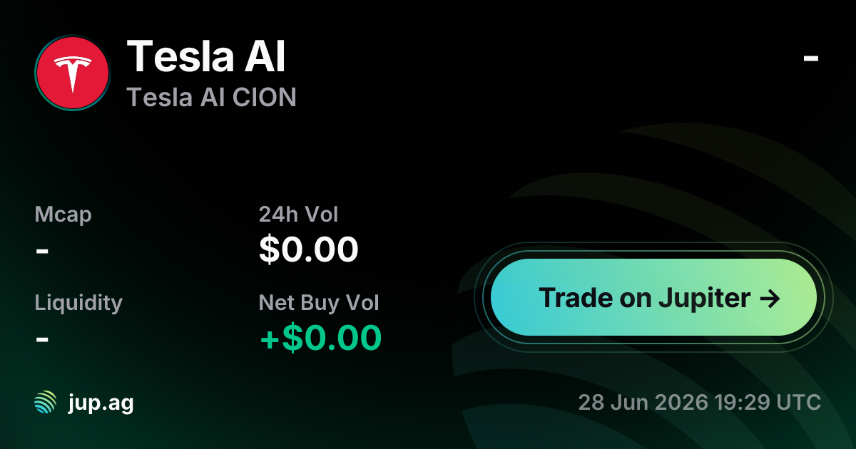 Tesla AI CION Price Today, TESLA AI to USD live price chart