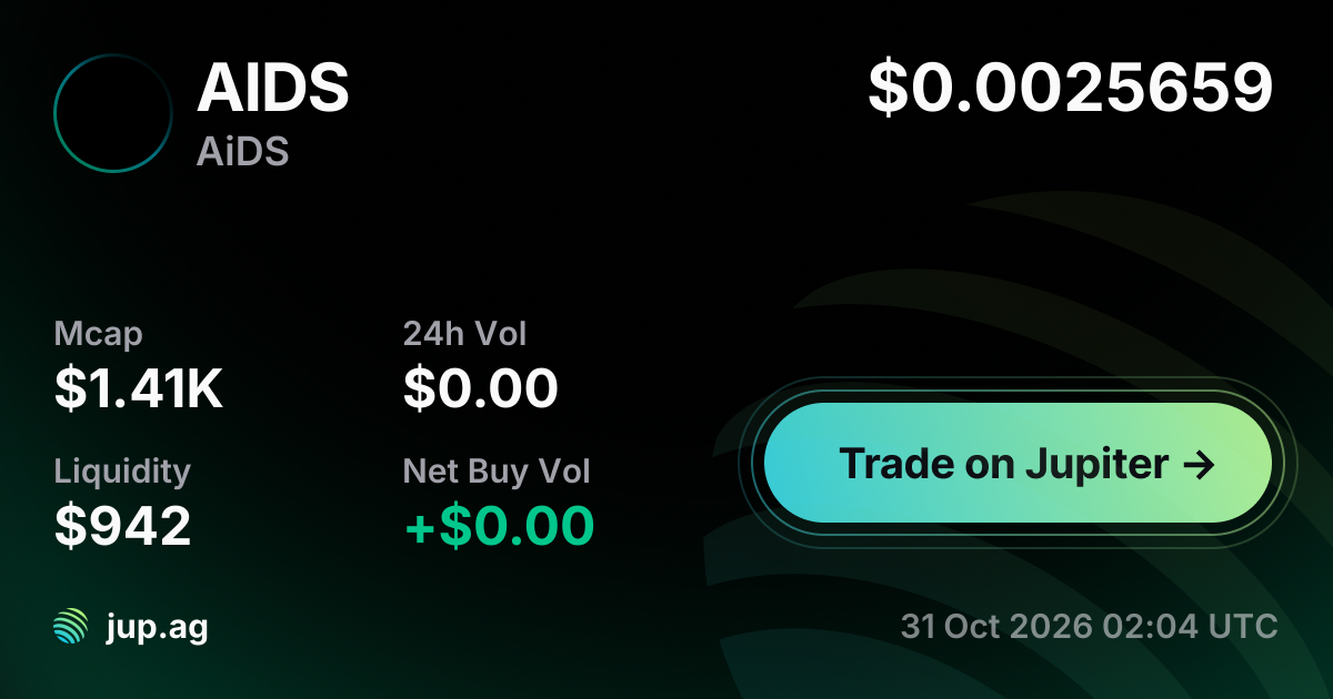 AiDS Price Today, AIDS to USD live price chart, marketcap & news