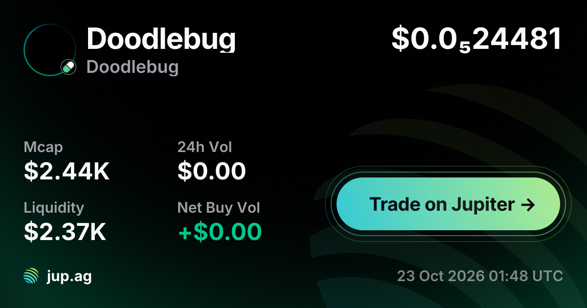 Doodlebug Price Today, DOODLEBUG to USD live price chart, marketcap & news