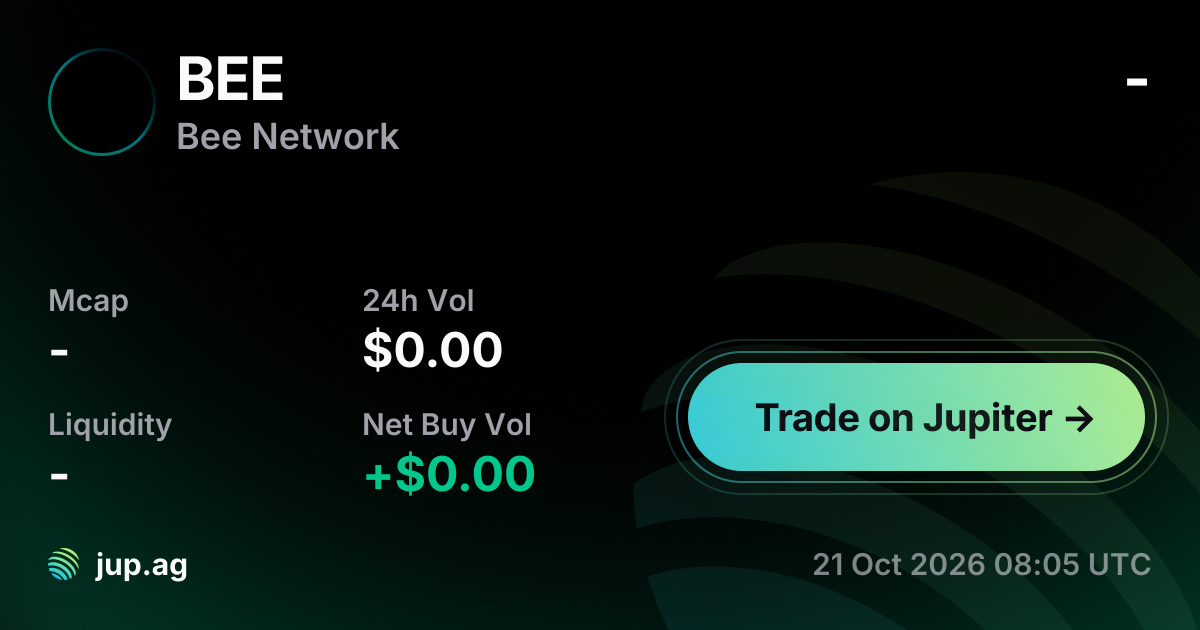 Bee Network Price Today, BEE to USD live price chart, marketcap & news