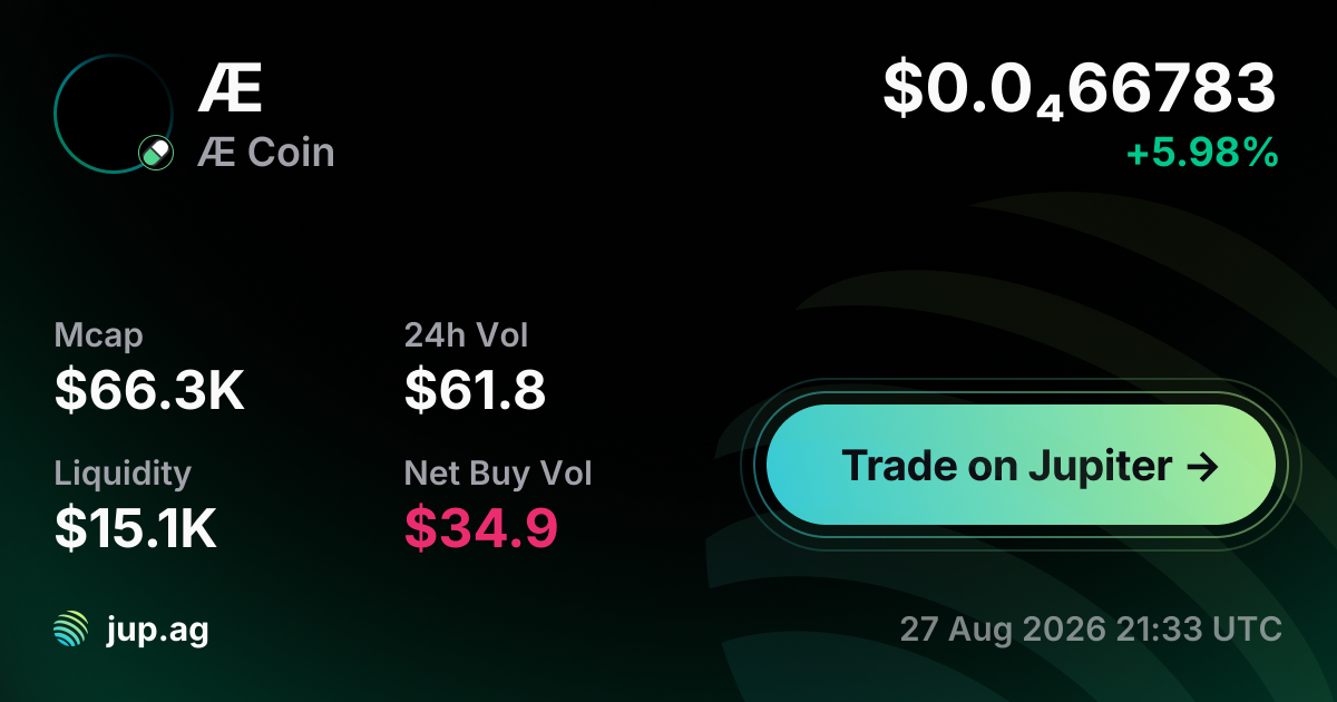 Æ Coin Price Today, Æ to USD live price chart, marketcap & news