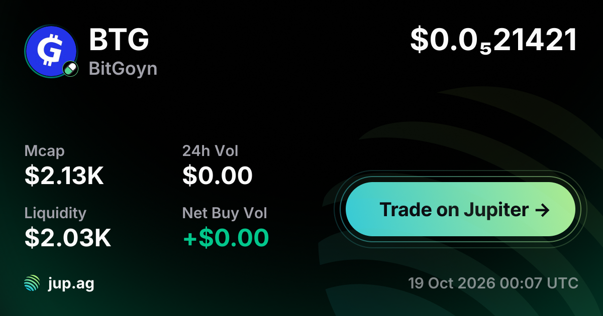 BitGoyn Price Today, BTG to USD live price chart, marketcap & news