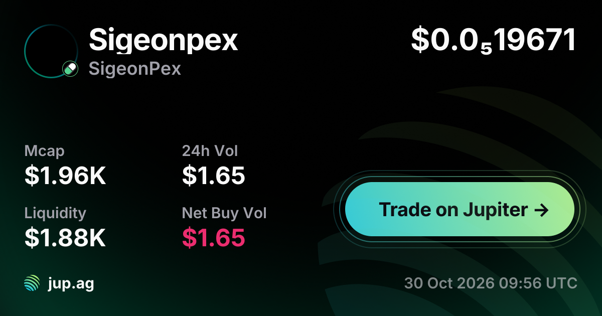 Sigeonpex Exploding SigeonPex Price Today, SIGEONPEX to USD live price chart, marketcap & news