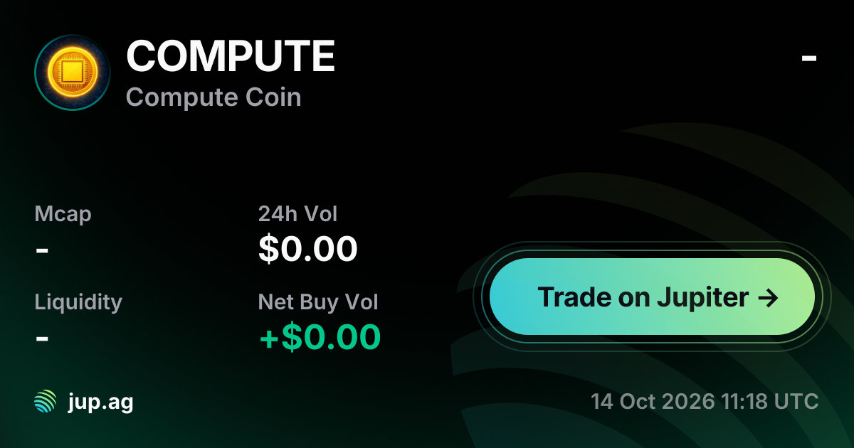 Compute Coin Price Today, COMPUTE to USD live price chart, marketcap & news
