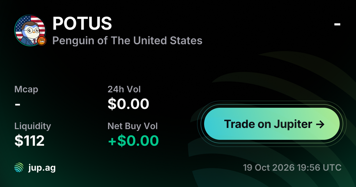 Penguin of The United States Price Today, POTUS to USD live price chart ...