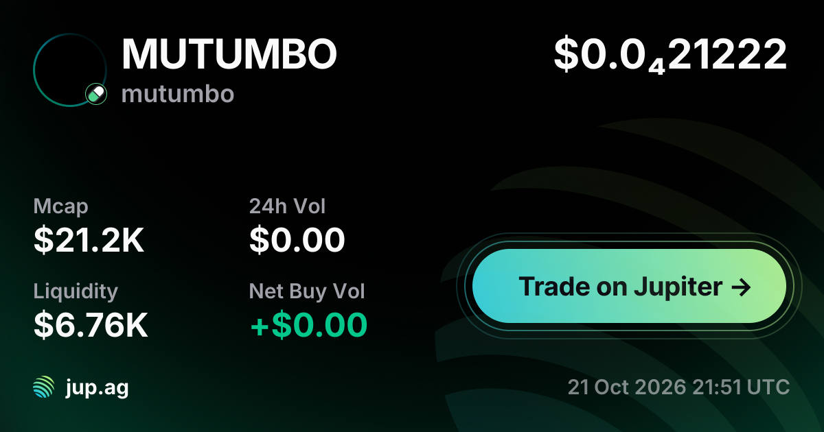 Mutumbo Country mutumbo Price Today, MUTUMBO to USD live price chart, marketcap & news