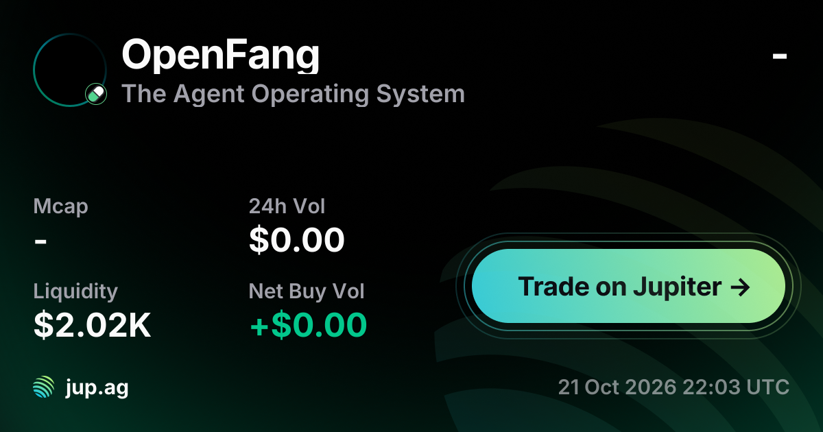 The Agent Operating System Price Today, OPENFANG to USD live price ...